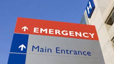 Emergency Main Entrance sign